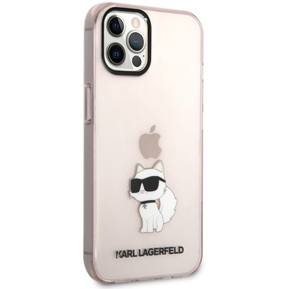 Karl Lagerfeld iPhone 12/12 Pro Ikonik Choupette (KLHCP12MHNCHTCP) hátlap, tok, rózsaszín