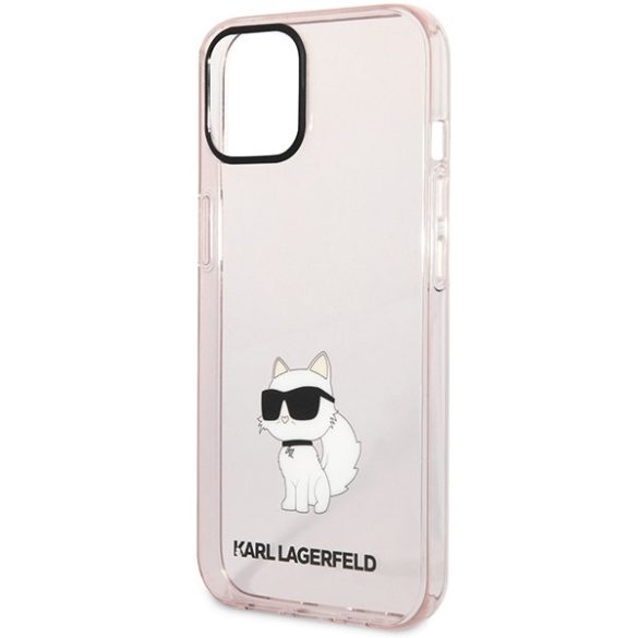 Karl Lagerfeld iPhone 12/12 Pro Ikonik Choupette (KLHCP12MHNCHTCP) hátlap, tok, rózsaszín
