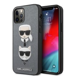   Karl Lagerfeld iPhone 12/12 Pro 3D Rubber Heads hátlap, tok, ezüst