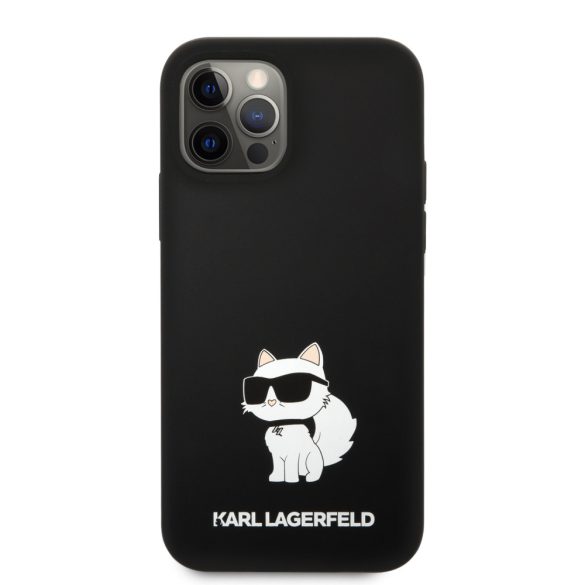 Karl Lagerfeld iPhone 12/ 12 Pro Silicone Choupette (KLHCP12MSNCHBCK) hátlap, tok, fekete