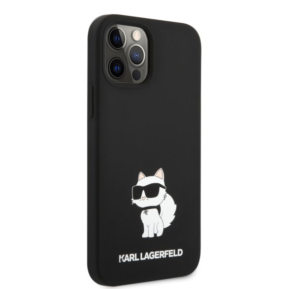 Karl Lagerfeld iPhone 12/ 12 Pro Silicone Choupette (KLHCP12MSNCHBCK) hátlap, tok, fekete