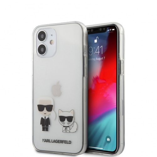 Karl Lagerfeld iPhone 12 Mini 3D Karl & Choupette Full Body (KLHCP12SCKTR) hátlap, tok, átlátszó