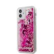 Karl Lagerfeld iPhone 12 Mini Floating Charms Liquid Glitter Iconic (KLHCP12SROPI) hátlap, tok, rózsaszín
