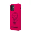Karl Lagerfeld iPhone 12 Mini Ikonik Outline (KLHCP12SSILFLPI) hátlap, tok, rózsaszín