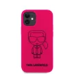 Karl Lagerfeld iPhone 12 Mini Ikonik Outline (KLHCP12SSILFLPI) hátlap, tok, rózsaszín