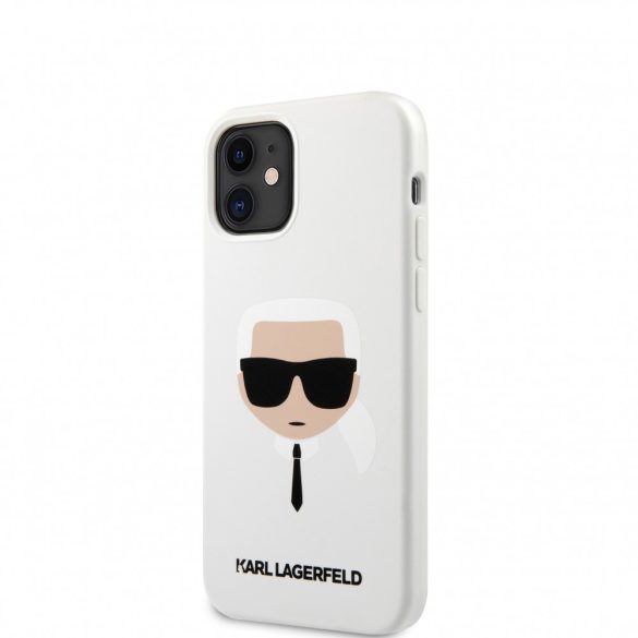 Karl Lagerfeld iPhone 12 Mini Silicone Karl's Head (KLHCP12SSLKHWH) hátlap, tok, fehér