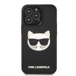 Karl Lagerfeld iPhone 13 Pro 3D Rubber Choupette's Head (KLHCP13LCH3DBK) oldalra nyíló tok, fekete