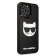 Karl Lagerfeld iPhone 13 Pro 3D Rubber Choupette's Head (KLHCP13LCH3DBK) oldalra nyíló tok, fekete