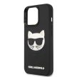 Karl Lagerfeld iPhone 13 Pro 3D Rubber Choupette's Head (KLHCP13LCH3DBK) oldalra nyíló tok, fekete