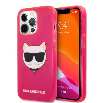   Karl Lagerfeld iPhone 13 Pro Choupette Head (KLHCP13LCHTRP) hátlap, tok, rózsaszín