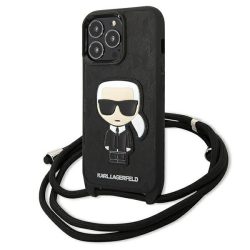   Karl Lagerfeld iPhone 13 Pro 3D Rubber Karl hátlap, tok, fekete