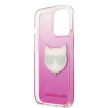 Karl Lagerfeld iPhone 13 Pro Choupette Head Glitter (KLHCP13LCTRP) hátlap, tok, rózsaszín