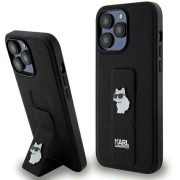   Karl Lagerfeld iPhone 13/13 Pro Gripstand Saffiano Choupette Pins (KLHCP13LGSACHPK) hátlap, tok, fekete