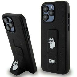   Karl Lagerfeld iPhone 13/13 Pro Gripstand Saffiano Choupette Pins (KLHCP13LGSACHPK) hátlap, tok, fekete