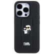 Karl Lagerfeld KLHCP13LGSAKCPK Gripstand Saffiano Karl&Choupette Pins iPhone 13/13 Pro 6.1", hátlap, tok, fekete