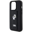 Karl Lagerfeld KLHCP13LGSAKCPK Gripstand Saffiano Karl&Choupette Pins iPhone 13/13 Pro 6.1", hátlap, tok, fekete