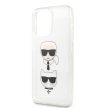 Karl Lagerfeld iPhone 13 Pro K&C Head Glitter (KLHCP13LKCTUGLS) hátlap, tok, ezüst