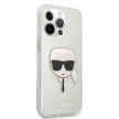 Karl Lagerfeld iPhone 13 Pro Karl Head Glitter (KLHCP13LKHTUGLS) hátlap, tok, ezüst