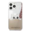 Karl Lagerfeld iPhone 13 Pro Peek-A-Boo Liquid Glitter (KLHCP13LPABGNU) hátlap, tok, rózsaszín