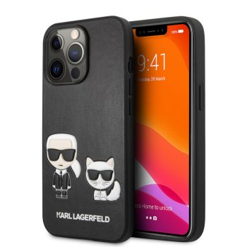   Karl Lagerfeld iPhone 13 Pro 3D Karl & Choupette Full Body (KLHCP13LPCUSKCBK) hátlap, tok, fekete