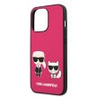 Karl Lagerfeld iPhone 13 Pro Karl & Choupette Leather (KLHCP13LPCUSKCP) hátlap, tok, pink