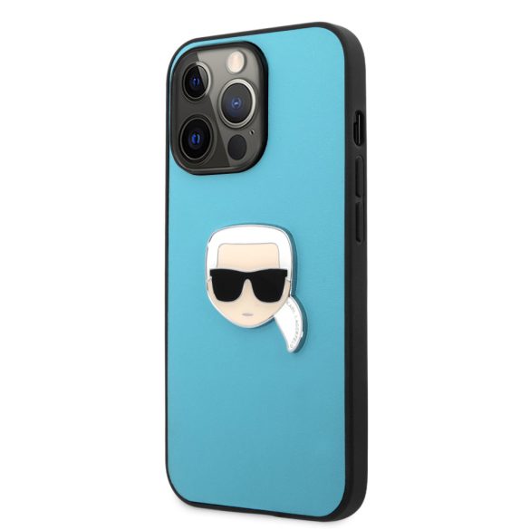 Karl Lagerfeld iPhone 13 Pro Ikonik Karl Head Metal (KLHCP13LPKMB) hátlap, tok, kék