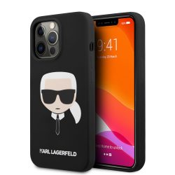   Karl Lagerfeld iPhone 13 Pro Silicone Karl's Head (KLHCP13LSLKHBK) hátlap, tok, fekete