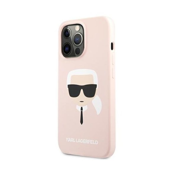 Karl Lagerfeld iPhone 13 Pro Silicone Karl Head (KLHCP13LSLKHP) hátlap, tok, rózsaszín
