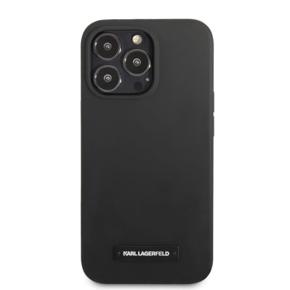 Karl Lagerfeld iPhone 13 Pro Silicone Plaque (KLHCP13LSLMP1K) hátlap, tok, fekete