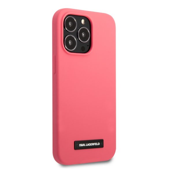 Karl Lagerfeld iPhone 13 Pro Silicone Plaque (KLHCP13LSLMP1PI) hátlap, tok, rózsaszín