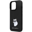 Karl Lagerfeld KLHCP13LSMHCNPK Silicone C Metal Pin iPhone 13/13 Pro 6.1", hátlap, tok, fekete