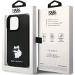 Karl Lagerfeld KLHCP13LSMHCNPK Silicone C Metal Pin iPhone 13/13 Pro 6.1", hátlap, tok, fekete