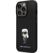 Karl Lagerfeld iPhone 13 Pro 6,1" KLHCP13LSMHKKNPK Silicone Ikonik Metal Pin tok, fekete