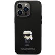 Karl Lagerfeld iPhone 13 Pro 6,1" KLHCP13LSMHKKNPK Silicone Ikonik Metal Pin tok, fekete