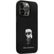 Karl Lagerfeld iPhone 13 Pro 6,1" KLHCP13LSMHKKNPK Silicone Ikonik Metal Pin tok, fekete