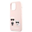 Karl Lagerfeld iPhone 13 Pro Karl & Choupette Silicone (KLHCP13LSSKCI) hátlap, tok, rózsaszín