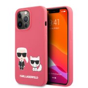   Karl Lagerfeld iPhone 13 Pro Karl & Choupette Silicone (KLHCP13LSSKCP) hátlap, tok pink