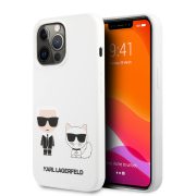   Karl Lagerfeld iPhone 13 Pro Silicone Karl & Choupette (KLHCP13LSSKCW) hátlap, tok, fehér