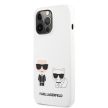 Karl Lagerfeld iPhone 13 Pro Silicone Karl & Choupette (KLHCP13LSSKCW) hátlap, tok, fehér