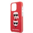 Karl Lagerfeld iPhone 13 Pro Karl & Choupette Heads (KLHCP13LTPE2TR) hátlap, tok, piros