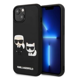   Karl Lagerfeld iPhone 13 3D Ikonik Karl & Choupette (KLHCP13M3DRKCK) hátlap, tok, fekete