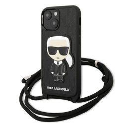   Karl Lagerfeld iPhone 13 3D Rubber Karl (KLHCP13MCMNIPK) hátlap, tok, fekete