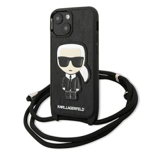 Karl Lagerfeld iPhone 13 3D Rubber Karl (KLHCP13MCMNIPK) hátlap, tok, fekete