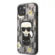 Karl Lagerfeld iPhone 13 Flower Ikonik Karl (KLHCP13MPMNFIK1) hátlap, tok, szürke