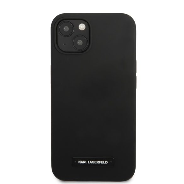 Karl Lagerfeld iPhone 13 Silicone Plaque (KLHCP13MSLMP1K) hátlap, tok, fekete