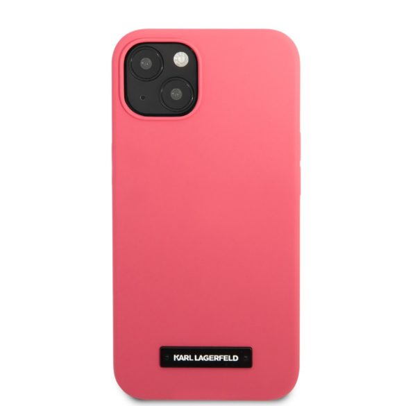 Karl Lagerfeld iPhone 13 Silicone Plaque (KLHCP13MSLMP1PI) hátlap, tok, rózsaszín