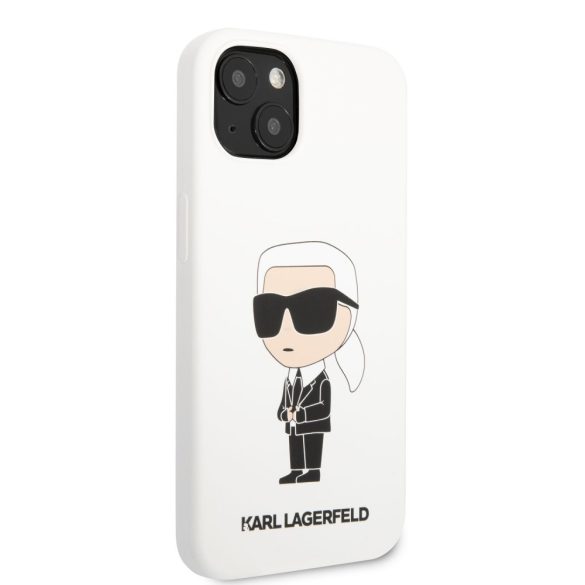 Karl Lagerfeld Liquid Silicone Ikonik NFT Case iPhone 13 (KLHCP13MSNIKBCP) hátlap, tok, fehér