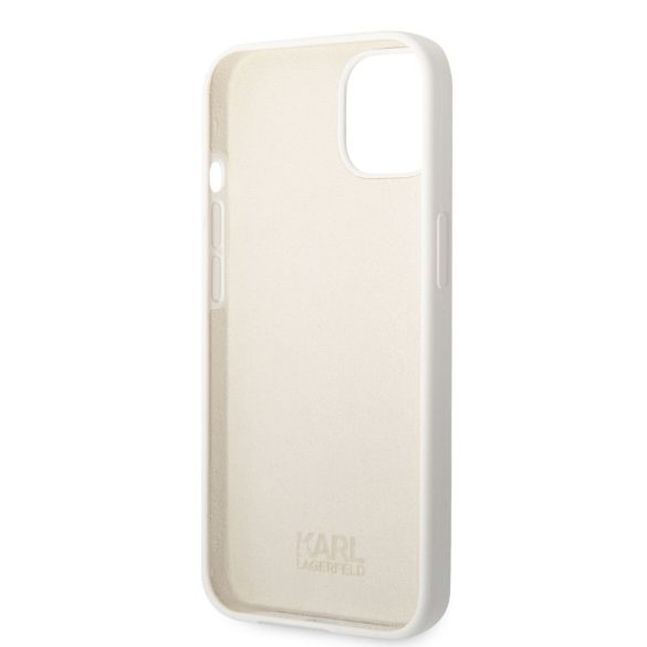 Karl Lagerfeld Liquid Silicone Ikonik NFT Case iPhone 13 (KLHCP13MSNIKBCP) hátlap, tok, fehér