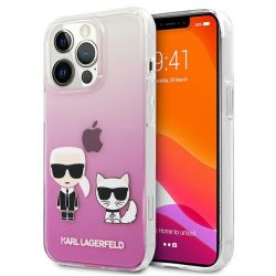   Karl Lagerfeld iPhone 13 Mini Karl & Choupette Full Body (KLHCP13SCKTRP) hátlap, tok, rózsaszín
