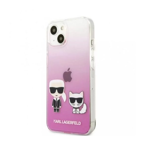 Karl Lagerfeld iPhone 13 Mini Karl & Choupette Full Body (KLHCP13SCKTRP) hátlap, tok, rózsaszín